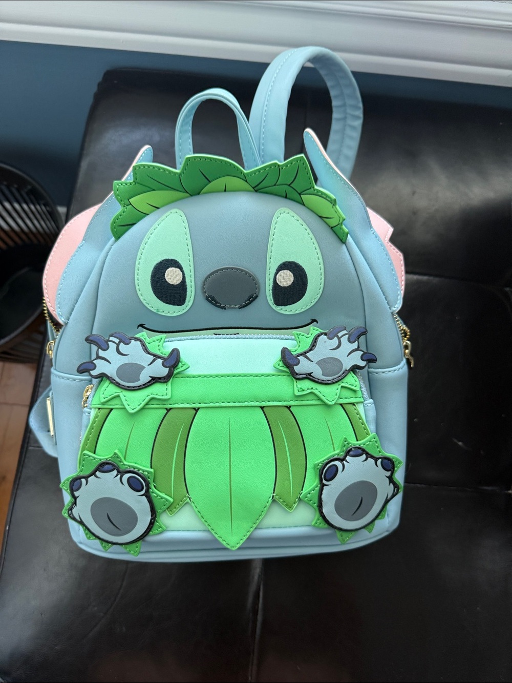 Loungefly Blue and Green Stitch Hula Mini Backpack